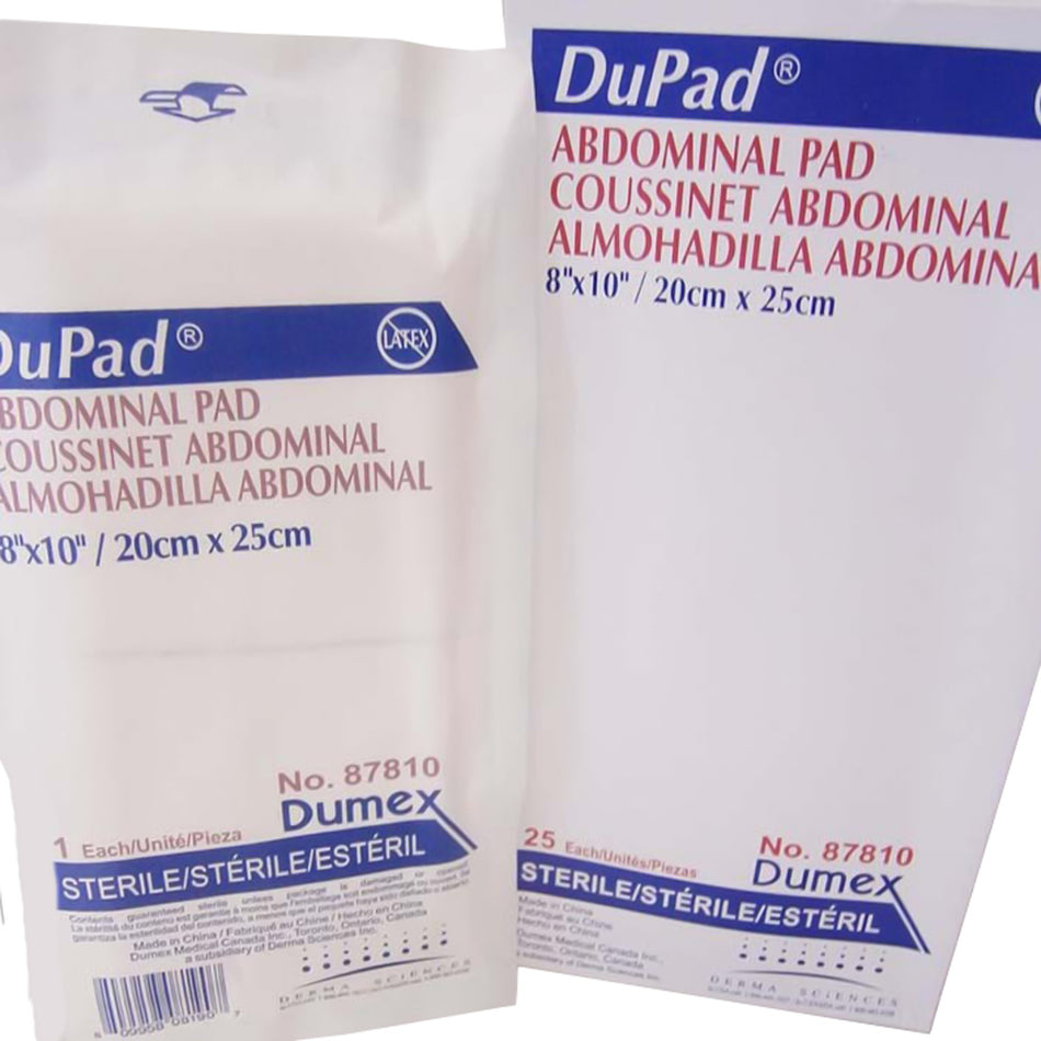 Abdominal Pad DuPad 8 X 10 Inch 1 per Pack Sterile 1-Ply Rectangle