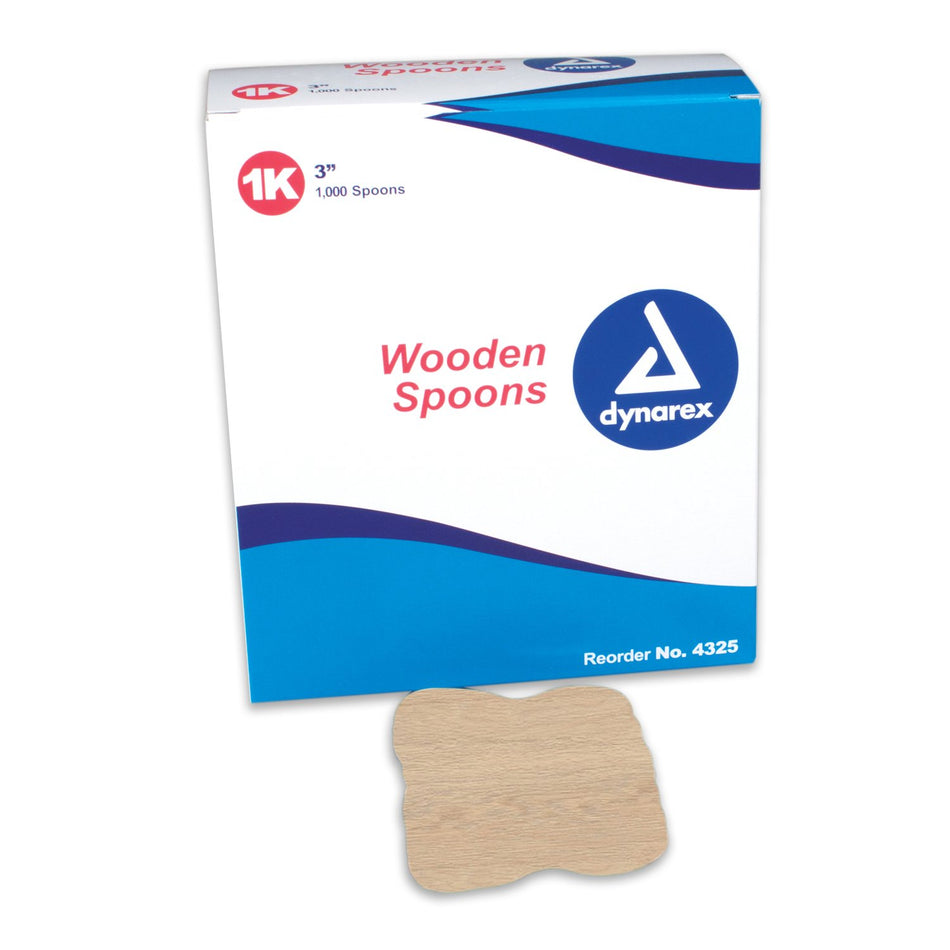 Medical Spoon Dynarex Double Ended Wood Wood