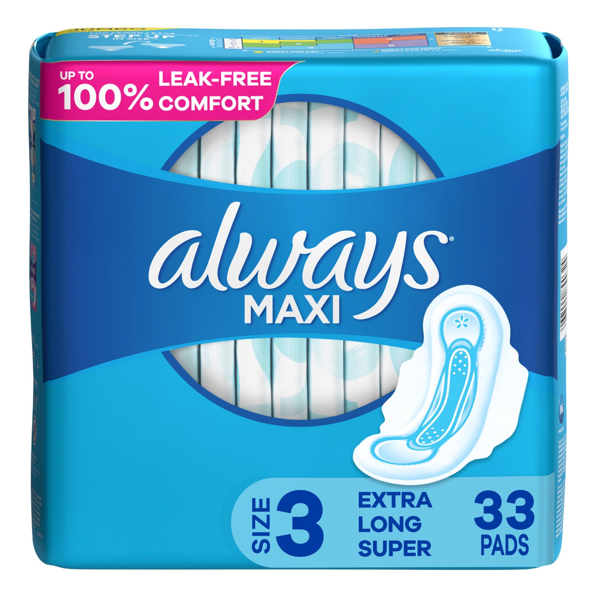 Always® MAXI Extra Long Super Pads with Wings, Size 3 - Personal Hygiene>Feminine Protection>Feminine Pads - Procter & Gamble