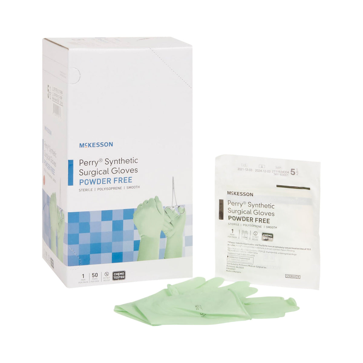 McKesson Perry® Performance Plus Polyisoprene Surgical Glove, Size 5.5, Green - Gloves>Surgical Gloves - McKesson Brand