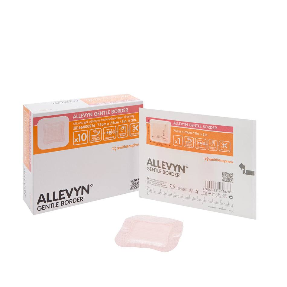 Allevyn Gentle Border Silicone Foam Dressing, 3 x 3 Inch - Wound Care>Advanced Wound Care>Foam Dressings - Smith & Nephew
