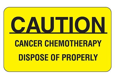 Indeed "Caution Cancer Chemotherapy Dispose of Properly" Warning Label-Pre-Printed Label Indeed Caution Label Yellow Paper Caution Cancer Chemotherapy Dispose of Properly Black Biohazard 1-1/2 X 2-1/2 Inch