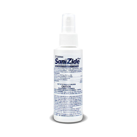 SaniZide Plus Surface Disinfectant Cleaner, 4-ounce bottle-SaniZide Plus Surface Disinfectant Cleaner Broad Spectrum Pump Spray Liquid 4 oz. Bottle Ammonia Scent NonSterile