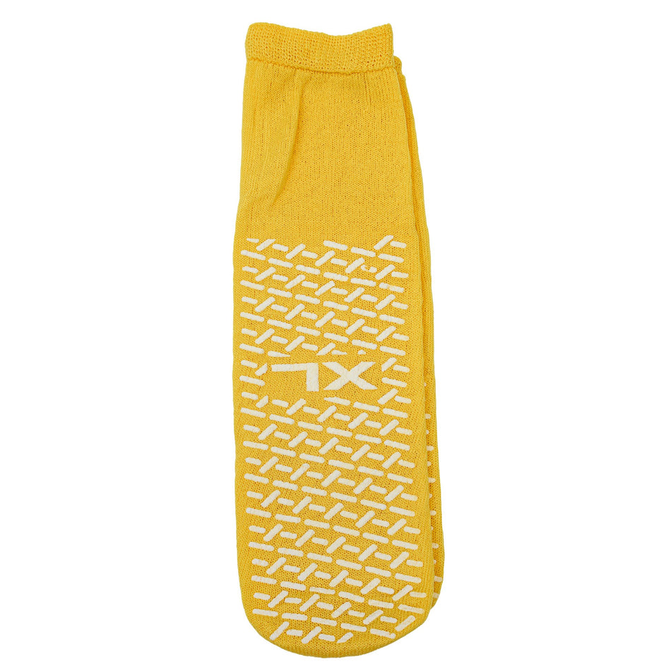 Risk Management Slipper Socks Unisex Adult X-Large Double Tread Single Patient Use Yellow - Apparel>Slippers and Slipper S...