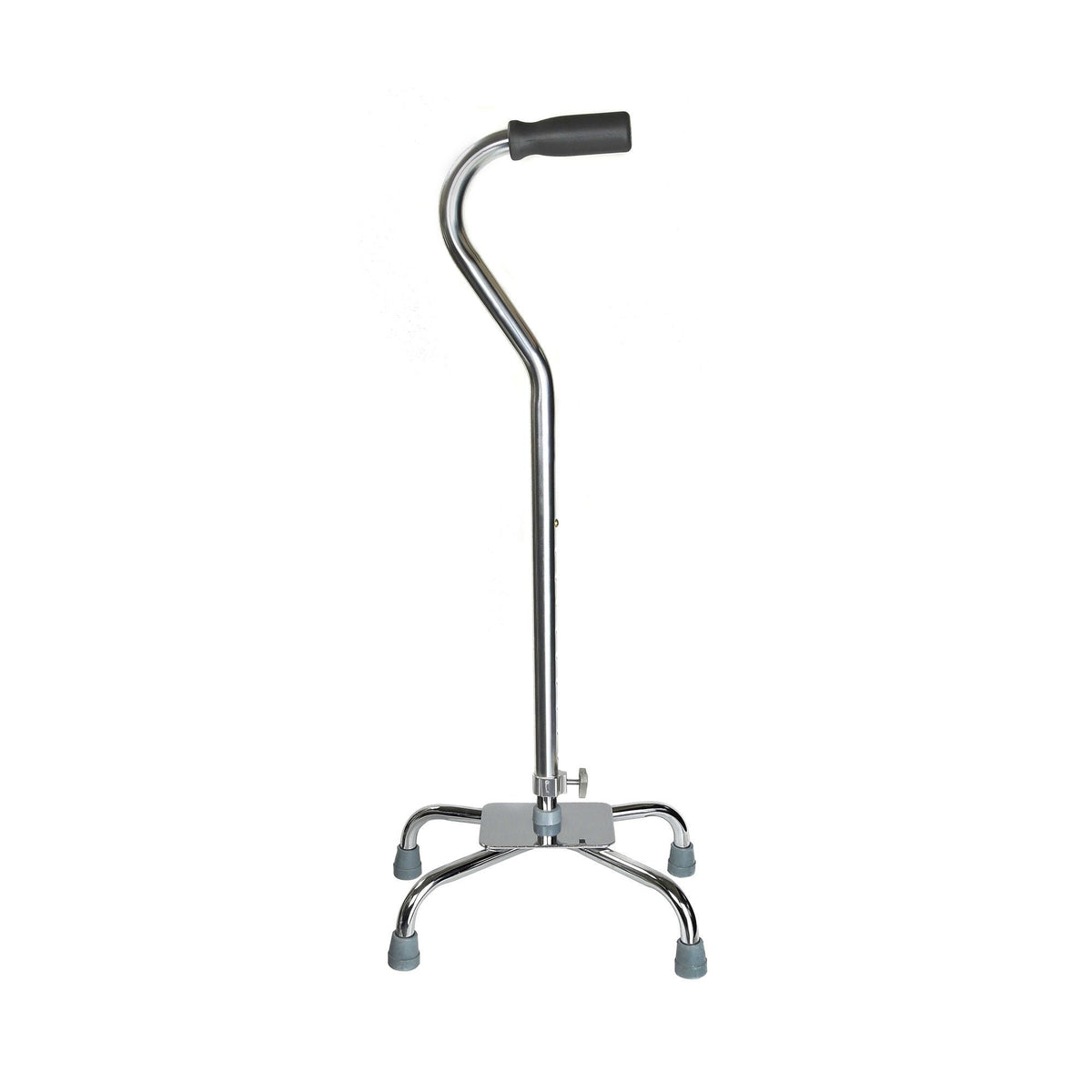 McKesson Steel Chrome Offset Quad Cane, 29 – 37.5 Inch - Ambulatory Equipment>Mobility>Canes - McKesson Brand