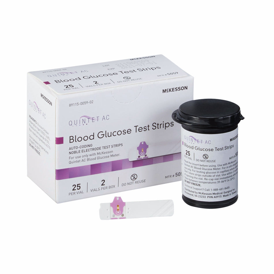Quintet AC Blood Glucose Test Strips-Blood Glucose Test Strips Quintet AC 50 Strips per Pack