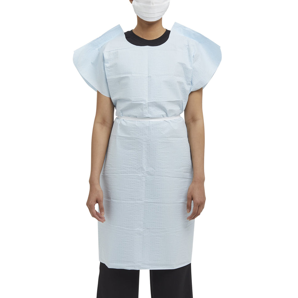 Graham Medical Patient Exam Gown, Medium/Large, Blue-Patient Exam Gown Medium / Large Blue Disposable