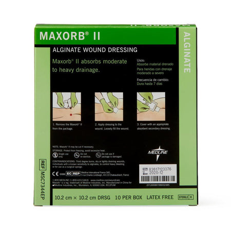 Maxorb II Alginate Dressing, 4 x 4 inch-Alginate Dressing Maxorb II 4 X 4 Inch Square