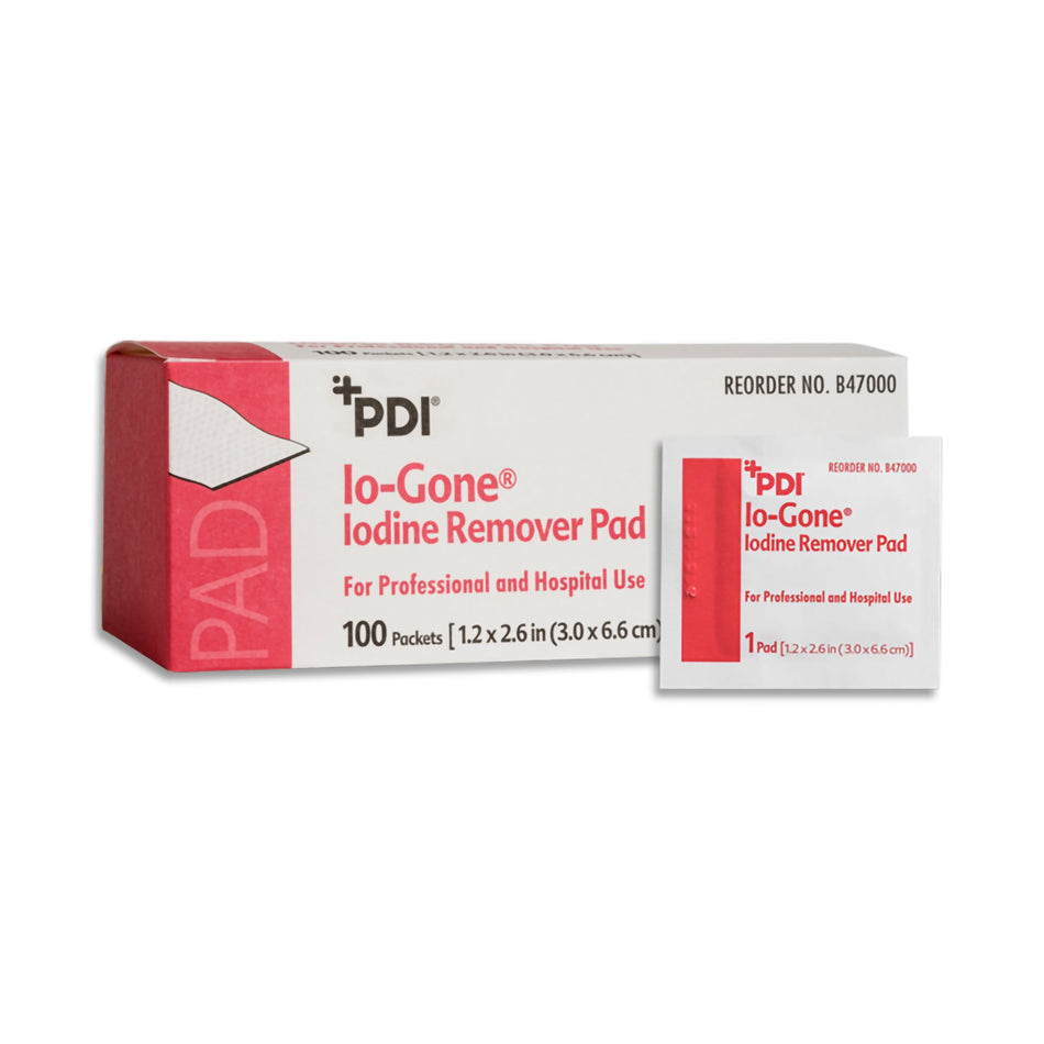 Io-Gone Iodine Removal Wipe-Iodine Removal Prep Pad Io-Gone Individual Packet Alcohol Scent 100 Count