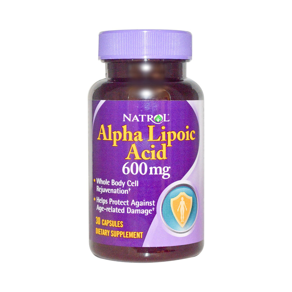 Natrol Alpha Lipoic Acid Dietary Supplement-Dietary Supplement Natrol Alpha Lipoic Acid 600 mg Strength Capsule 30 per Bottle