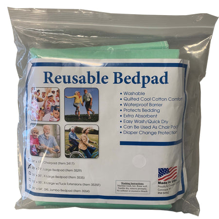 Underpad, 35 x 35 Inch-Reusable Underpad Comfort Concepts 35 X 35 Inch Polyester / Rayon Heavy Absorbency