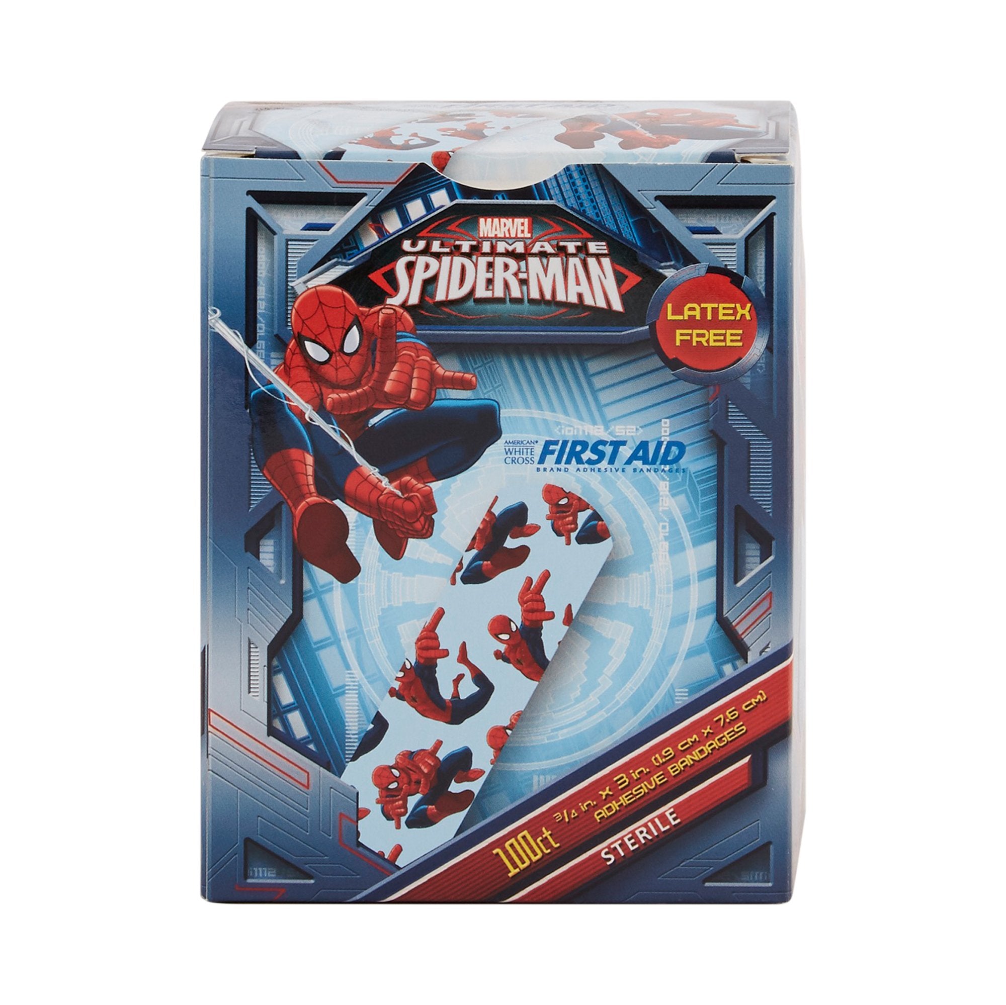American White Cross Stat Strip Adhesive Strip, 3/4 x 3 Inch, Spider-Man Design - Wound Care>General Wound Care>Adhesive B...
