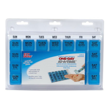 One-Day-At-A-Time Pill Organizer-Pill Organizer One-Day-At-A-Time Large 7 Day 4 Dose