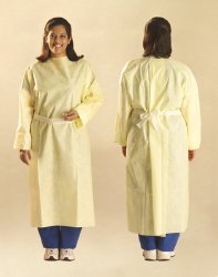 Convertors AAMI Level 3 Protective Procedure Gown-Protective Procedure Gown One Size Fits Most Yellow NonSterile AAMI Level 3 Disposable