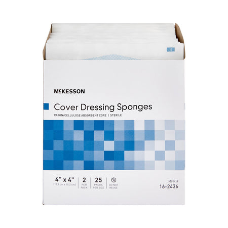 McKesson Sterile Nonwoven Sponge, 4 x 4 Inch-Cellulose Filled Nonwoven Sponge McKesson 4 X 4 Inch Sterile 2 per Pack