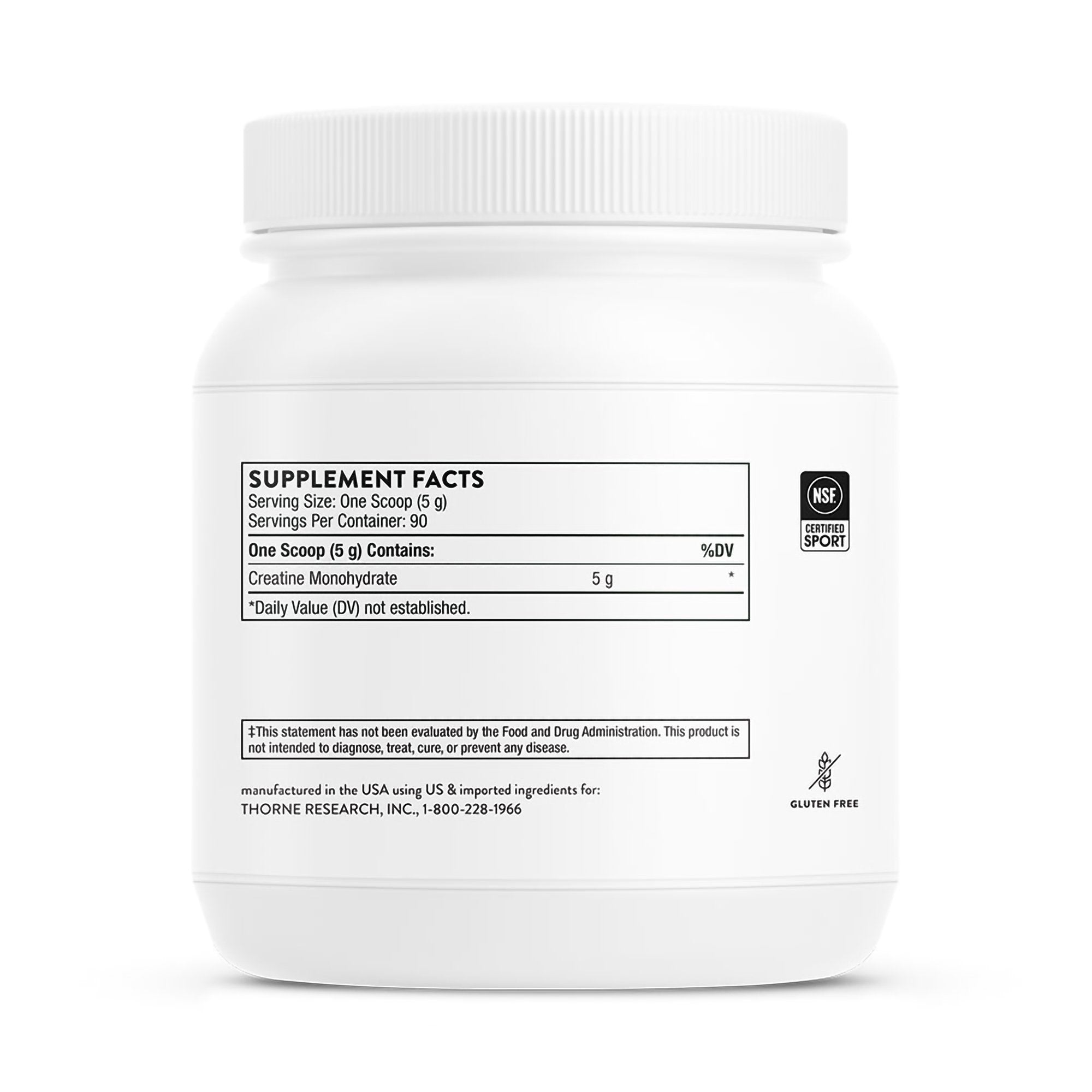 Thorne Creatine Dietary Supplement-Oral Supplement THORNE Creatine Unflavored Powder 16 oz. Canister