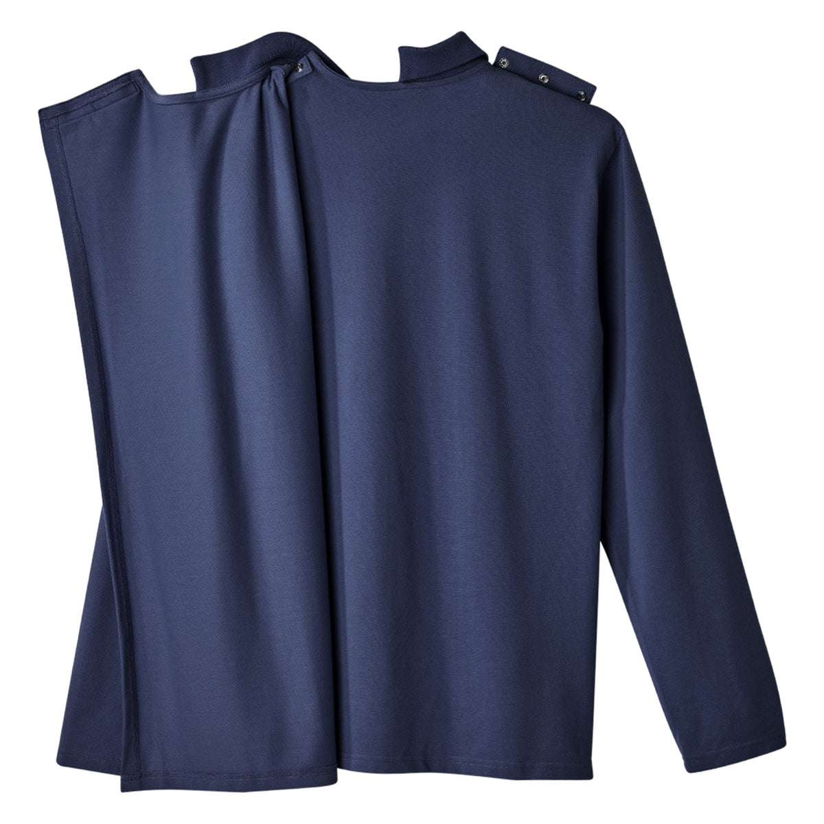 Adaptive Polo Shirt Silverts® Large Dark Navy 1 Pocket Long Sleeve Male