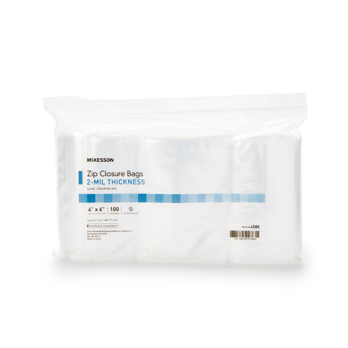 McKesson 4 X 6 Inch Zip Closure Bag - Housekeeping>Bags>Reclosable Bags - McKesson Brand