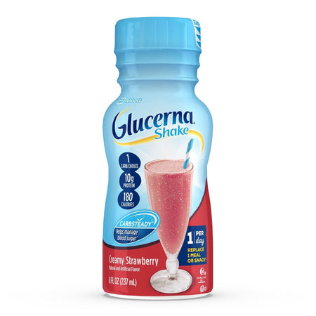 Glucerna® Original Shake, Strawberry Flavor, 8-ounce bottle - Nutritionals and Feeding Supplies>Nutritionals>Oral Suppleme...