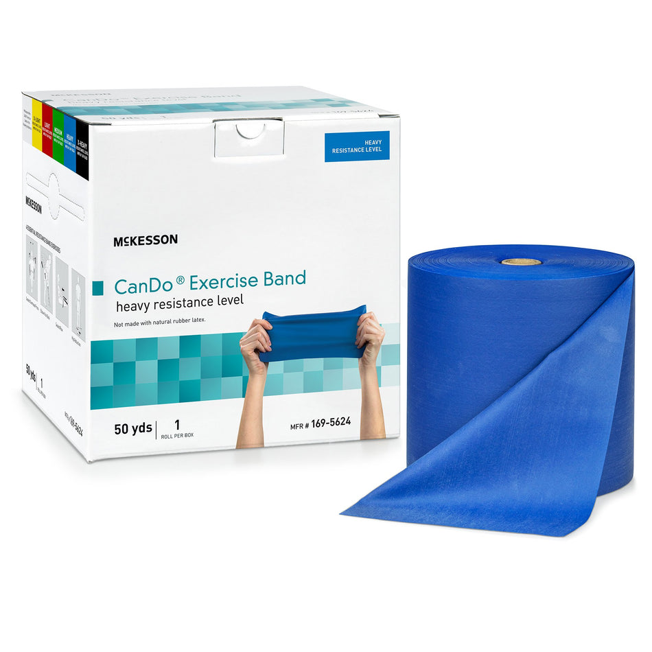 McKesson Exercise Resistance Band, Blue, 5 Inch x 50 Yard, Heavy Resistance-Exercise Resistance Band McKesson CanDo� Blue 5 Inch X 50 Yard Heavy Resistance