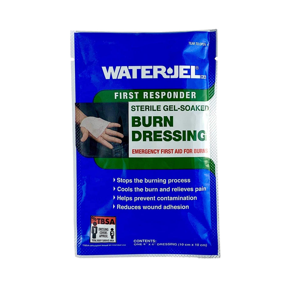 Water-Jel� First Responder Burn Dressing, 4 x 4 Inch-Hydrogel Burn Dressing Water-Jel� First Responder Sheet 4 X 4 Inch Sterile