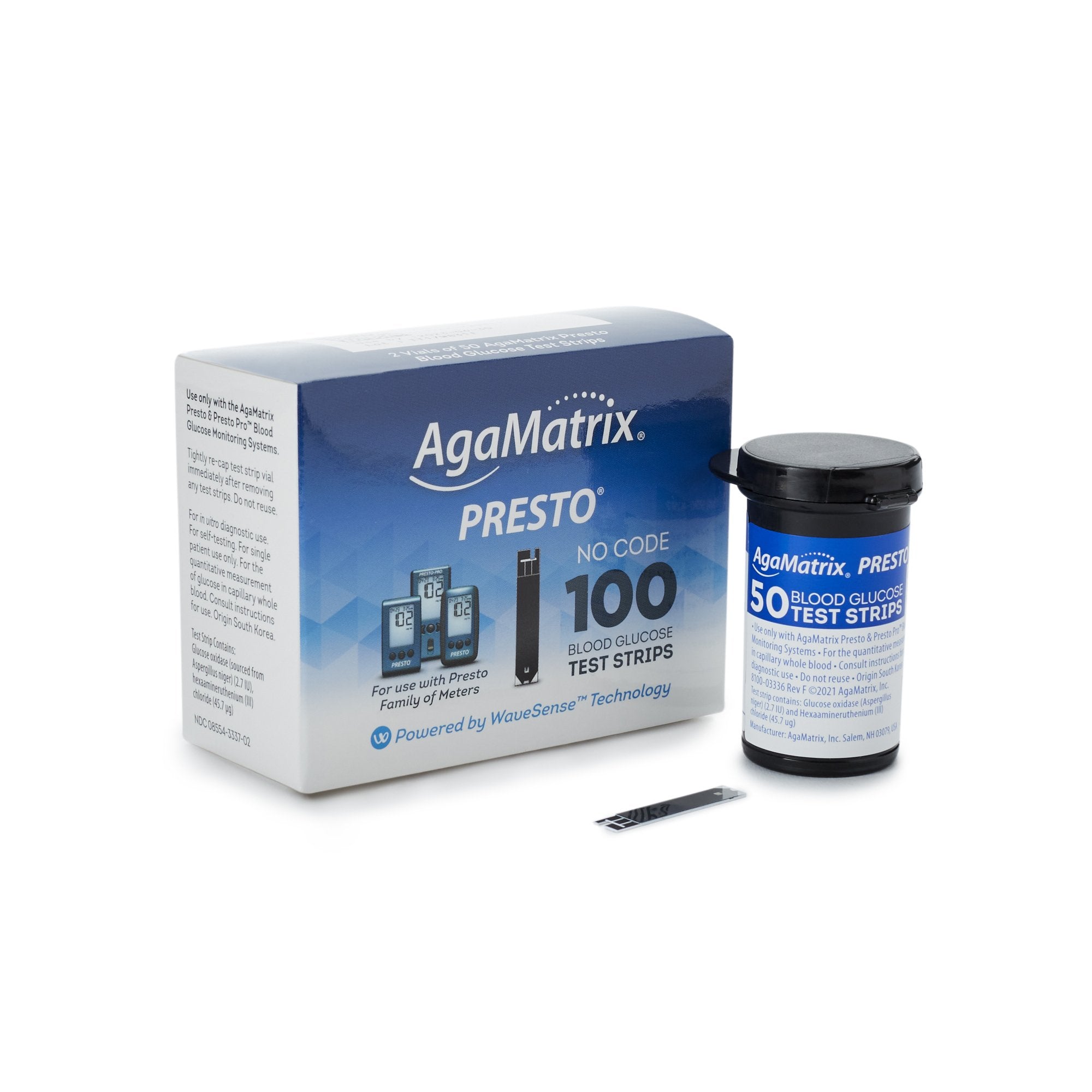 Wavesense® Presto® Blood Glucose Test Strips - Diagnostic Instruments and Supplies>Diabetes Monitoring>Glucose Meter Test...