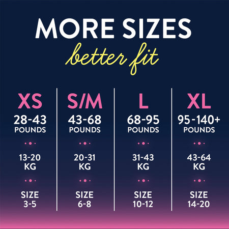 Goodnites Girls Heavy Absorbency Nighttime Underwear, Large-Female Youth Absorbent Underwear GoodNites Pull On with Tear Away Seams Large Disposable Heavy Absorbency