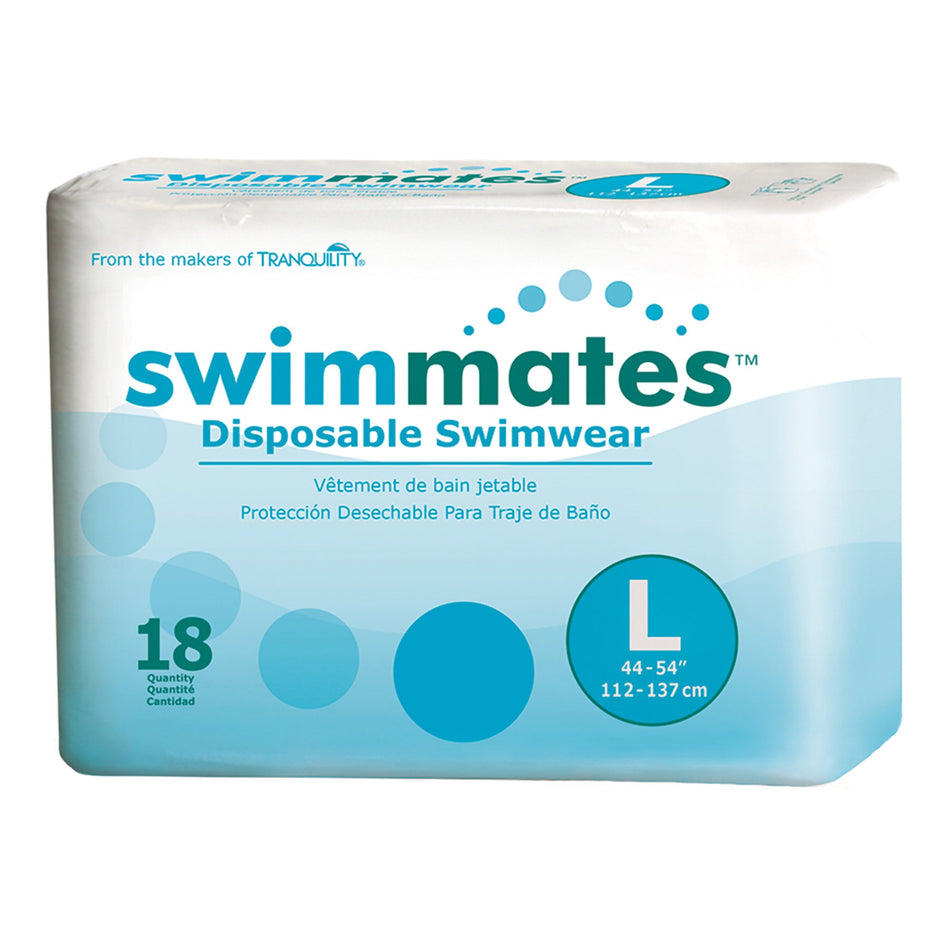 Swimmates Bowel Containment Swim Brief, Large-Unisex Adult Bowel Containment Swim Brief Swimmates Pull On with Tear Away Seams Large Disposable Moderate Absorbency