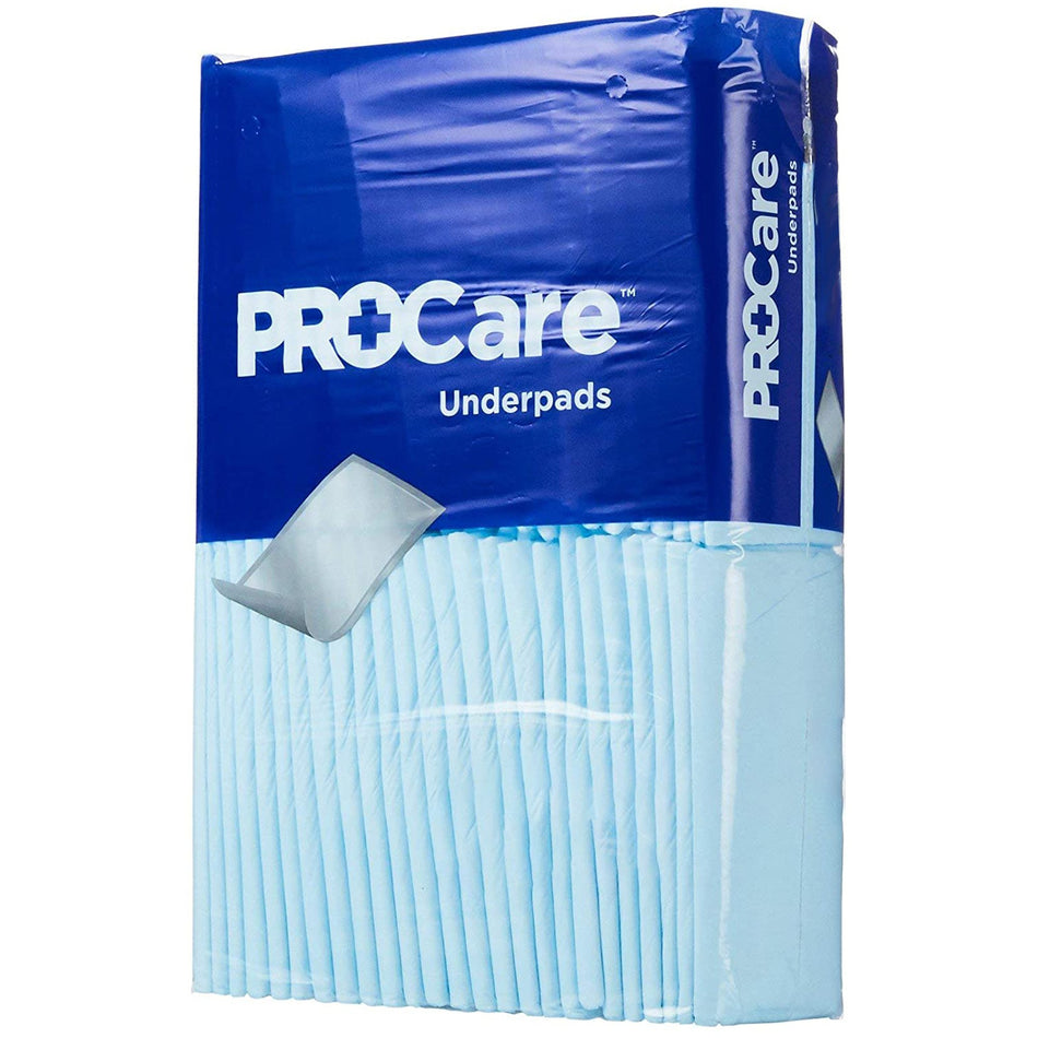 First Quality ProCare Incontinence Underpads, Moisture-Proof, Light Absorbency, Comfortable, Blue, 21" x 36"-Disposable Underpad ProCare 21 X 36 Inch Fluff Light Absorbency