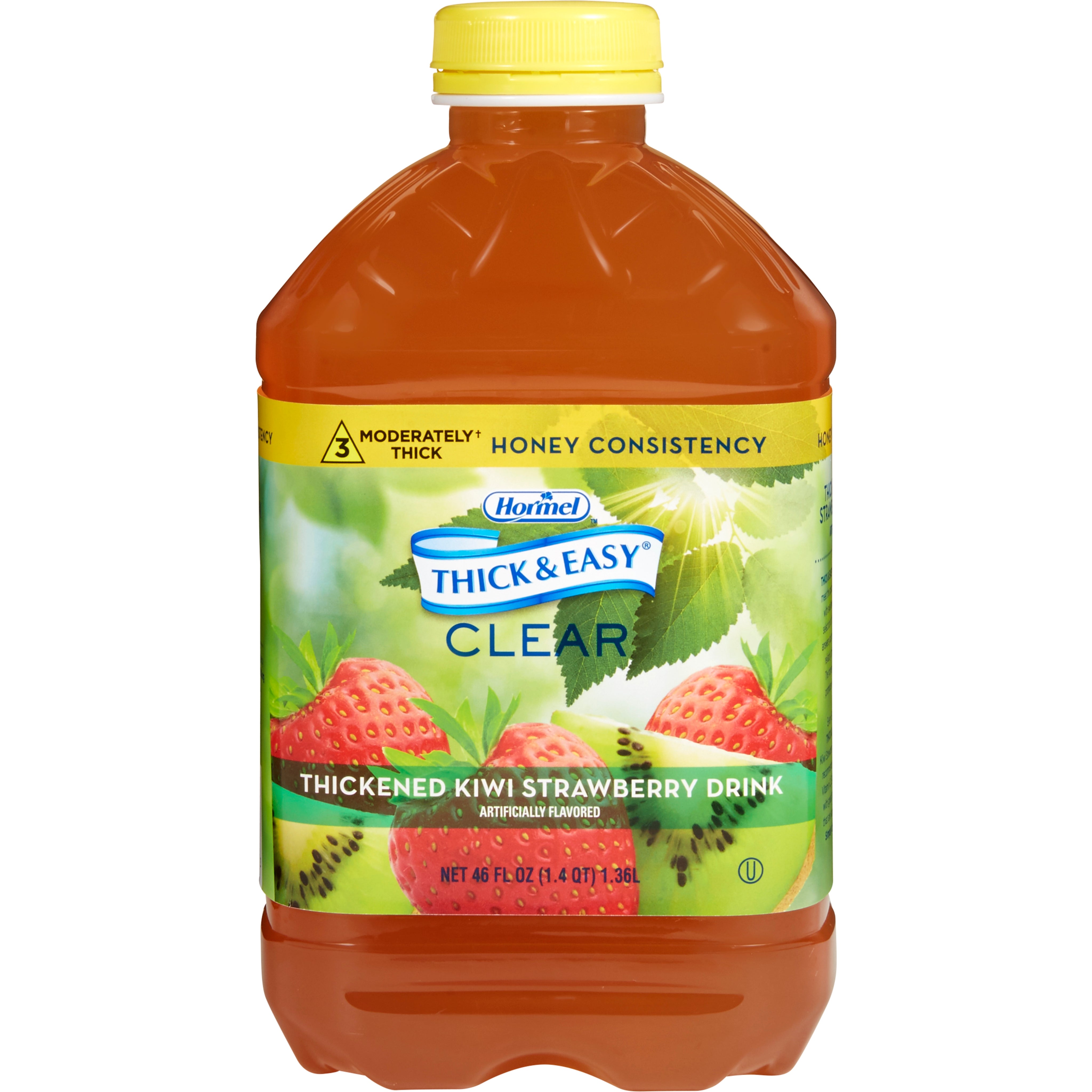 Thick & Easy Clear Honey Consistency Kiwi Strawberry Thickened Beverage, 46-ounce Bottle-Thickened Beverage Thick & Easy 46 oz. Bottle Kiwi Strawberry Flavor Liquid IDDSI Level 3 Moderately Thick/Liquidized