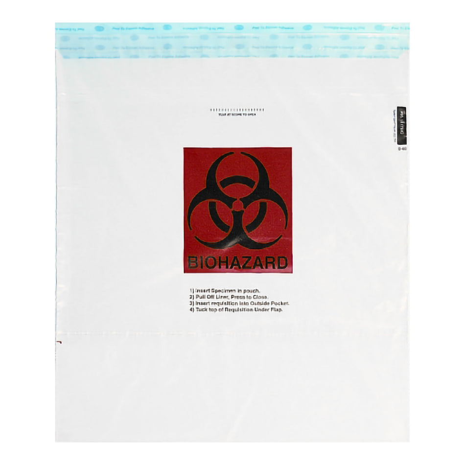 Speci-Gard Specimen Transport Bag with Document Pouch, Adhesive Closure, 15 x 17 Inch-Specimen Transport Bag with Document Pouch Speci-Gard 15 X 17 Inch Adhesive Closure Biohazard Symbol / Storage Instructions / Instructions for Use NonSterile