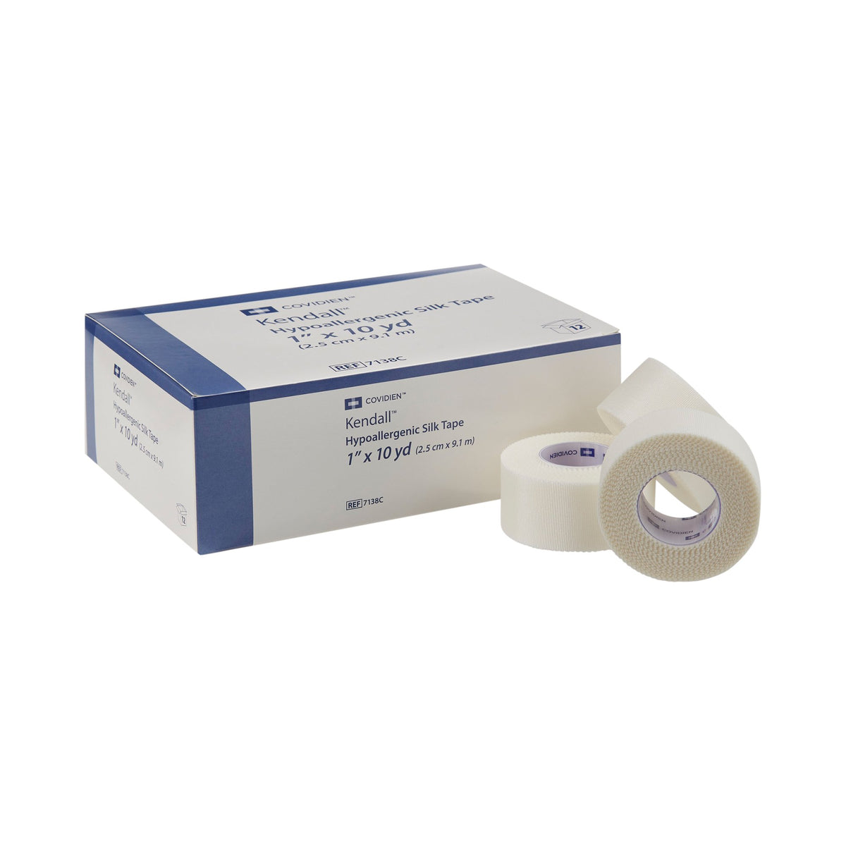 Kendall Hypoallergenic Silk-Like Cloth Medical Tape, 1 Inch x 10 Yard, White-Hypoallergenic Medical Tape Kendall Hypoallergenic Silk White 1 Inch X 10 Yard Silk-Like Cloth NonSterile