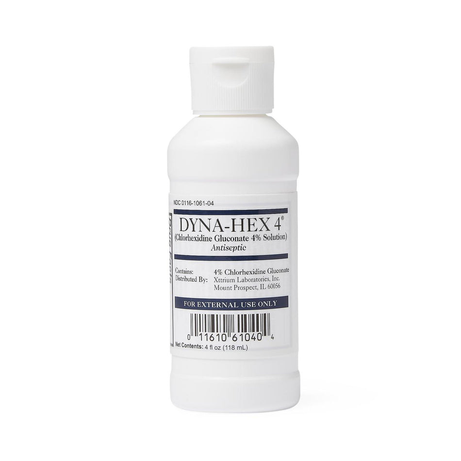 Dyna-Hex 4 Antiseptic Skin Cleanser, 4 oz.-Surgical Scrub Solution Dyna-Hex 4 4 oz. Bottle 4% Strength CHG (Chlorhexidine Gluconate) NonSterile