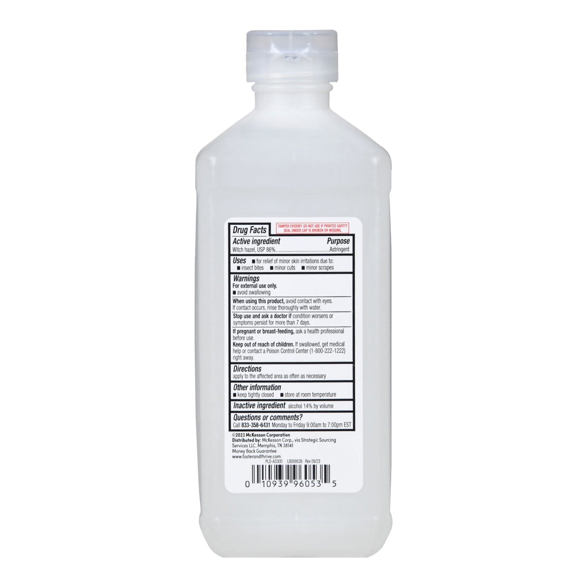 Foster & Thrive Witch Hazel Alcohol 14% by Volume-Witch Hazel Astringent Foster & Thrive 16 oz. Liquid