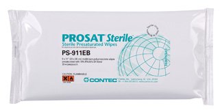 PROSAT Sterile PreSaturated Cleanroom Wipe-PROSAT Sterile Surface Disinfectant Cleaner Premoistened Cleanroom Manual Pull Wipe 30 Count Soft Pack Alcohol Scent Sterile