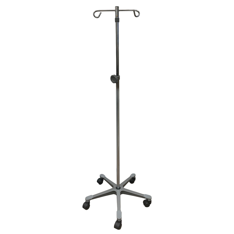 IV Stand Floor Stand 2 Hooks 5 Legs with Casters - IV Therapy>IV Poles - McKesson Brand