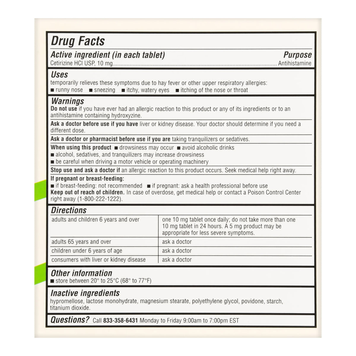 Foster & Thrive 24 Hour All Day Allergy Cetirizine HCl USP 10 mg Tablets-Allergy Relief Foster & Thrive 10 mg Strength Tablet 90 per Box