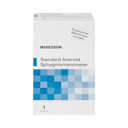 McKesson Aneroid Sphygmomanometer/Nurse Stethoscope Kit-Reusable Aneroid / Stethoscope Set McKesson Brand 23 to 33 cm Adult Cuff Single Head General Exam Stethoscope Pocket Aneroid