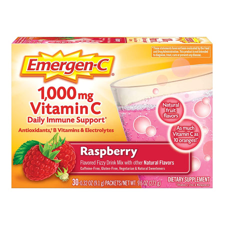 Emergen-C Daily Immune Support, Raspberry Flavor-Oral Supplement Emergen-C Daily Immune Support Raspberry Flavor Powder 0.30 oz. Individual Packet