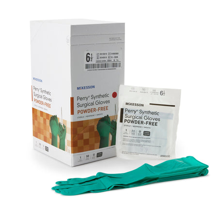 McKesson Perry® Performance Plus Polychloroprene Surgical Glove, Size 6.5, Green - Gloves>Surgical Gloves - McKesson Brand