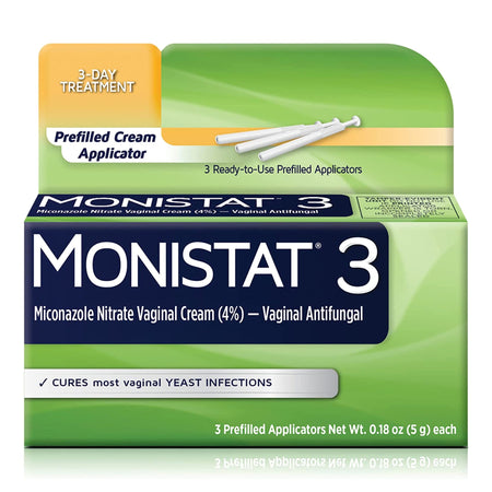 Monistat 3-Day Treatment Vaginal Antifungal Prefilled Cream Applicators-Vaginal Antifungal Monistat 3 4% Strength Suppository 3 per Box Bottle