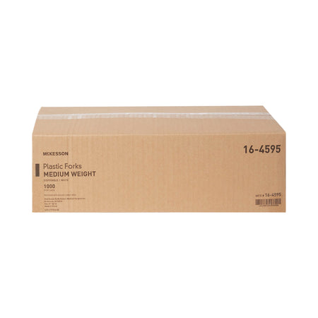 McKesson Polypropylene Fork, White-Fork McKesson Medium Weight White Polypropylene