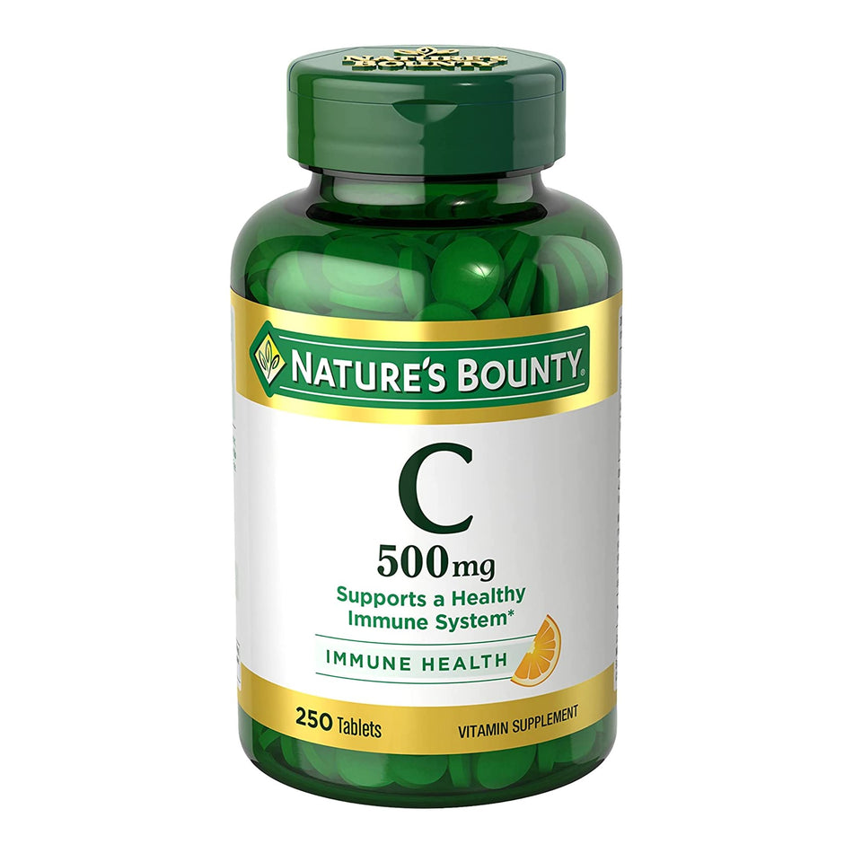 Nature's Bounty Vitamin C-500 mg Tablets-Vitamin C Supplement Nature's Bounty 500 mg Strength Tablet 250 per Bottle