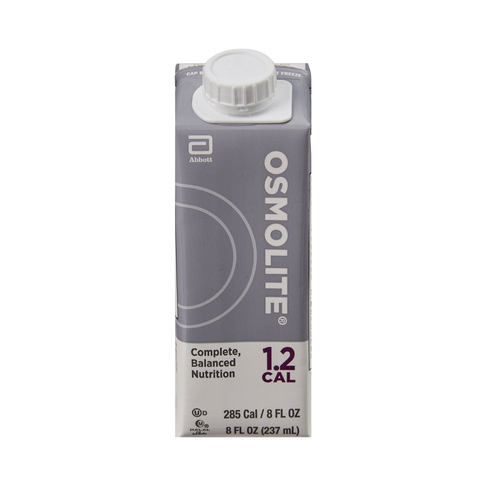 Osmolite 1.2 Cal Complete, Balanced Nutrition, 8-ounce carton-Tube Feeding Formula Osmolite 1.2 Cal Unflavored Liquid 8 oz. Reclosable Carton
