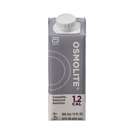 Osmolite 1.2 Cal Complete, Balanced Nutrition, 8-ounce carton-Tube Feeding Formula Osmolite 1.2 Cal Unflavored Liquid 8 oz. Reclosable Carton
