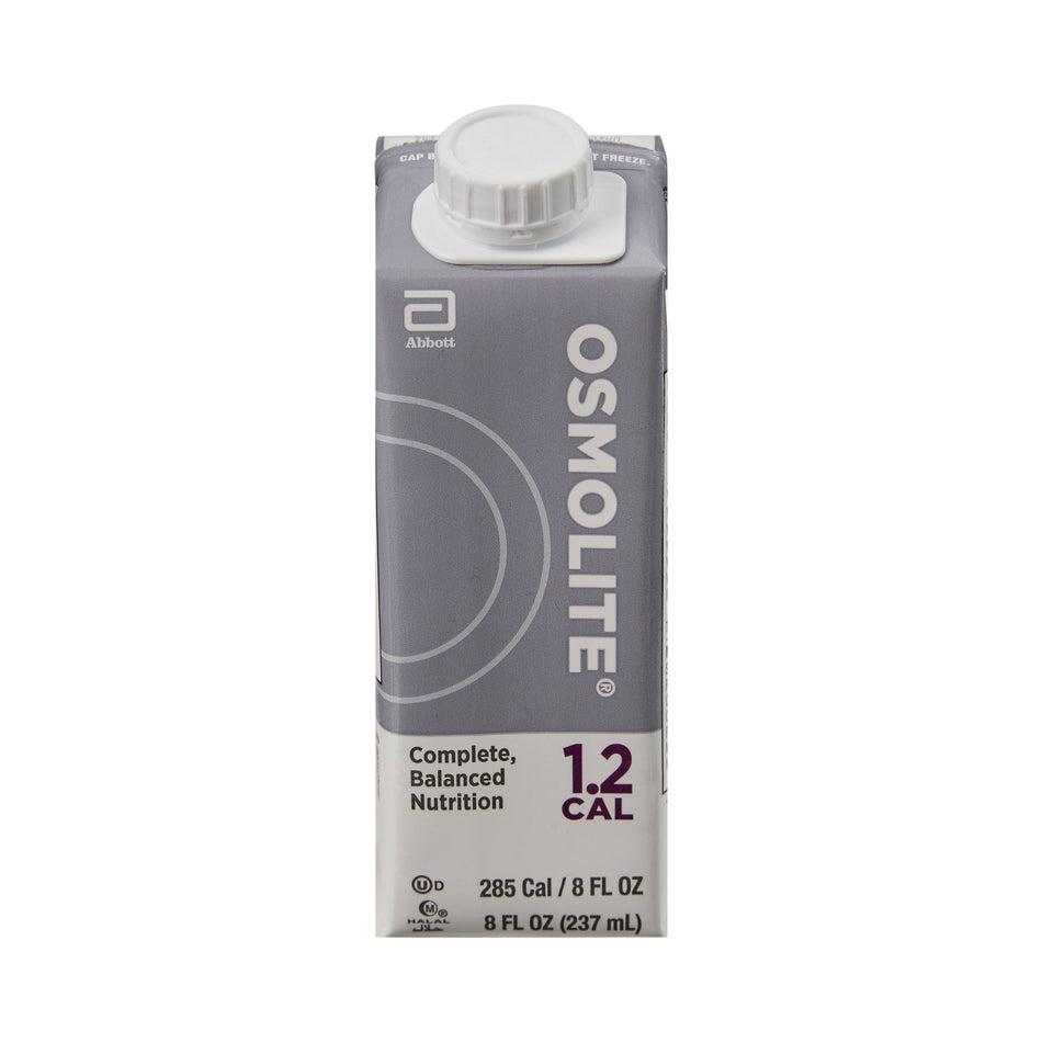 Osmolite 1.2 Cal Complete, Balanced Nutrition, 8-ounce carton-Tube Feeding Formula Osmolite 1.2 Cal Unflavored Liquid 8 oz. Reclosable Carton