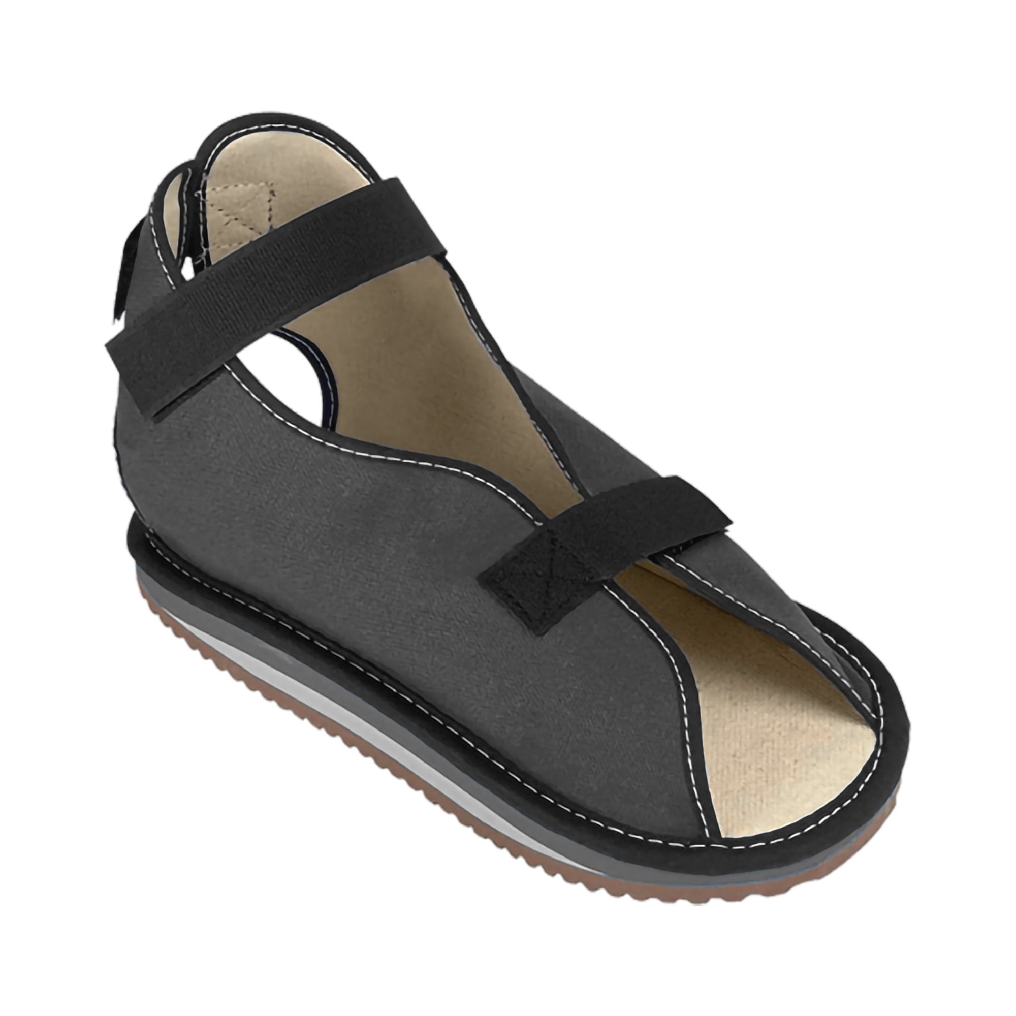 ssur Canvas Rocker Bottom Cast Shoe, Medium, Black-Cast Shoe Medium Black