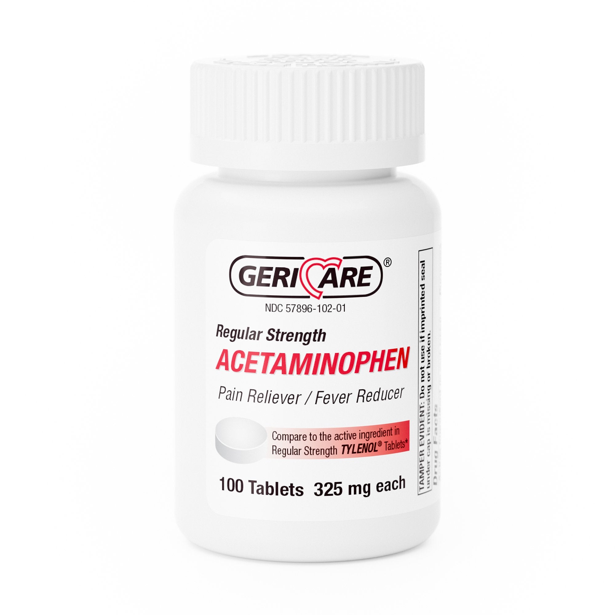 Geri-Care Acetaminophen Pain Relief-Pain Relief Geri-Care 325 mg Strength Acetaminophen Tablet 100 per Bottle