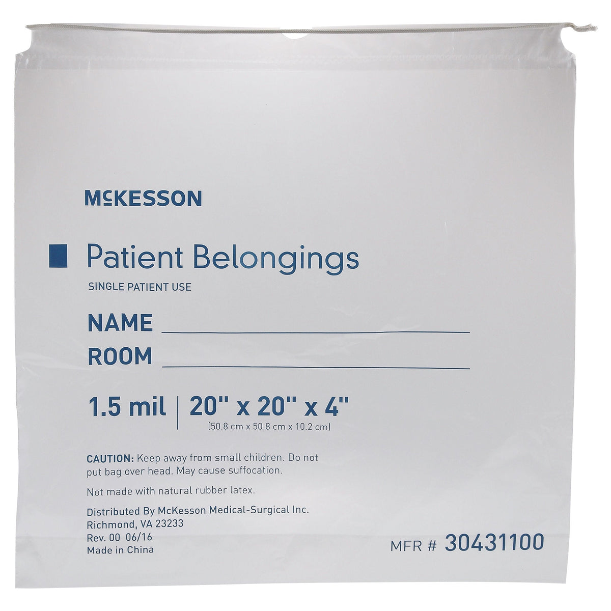 McKesson Patient Belongings Bag, Clear - Housekeeping>Bags>Patient Belongings Bags and Boxes - McKesson Brand