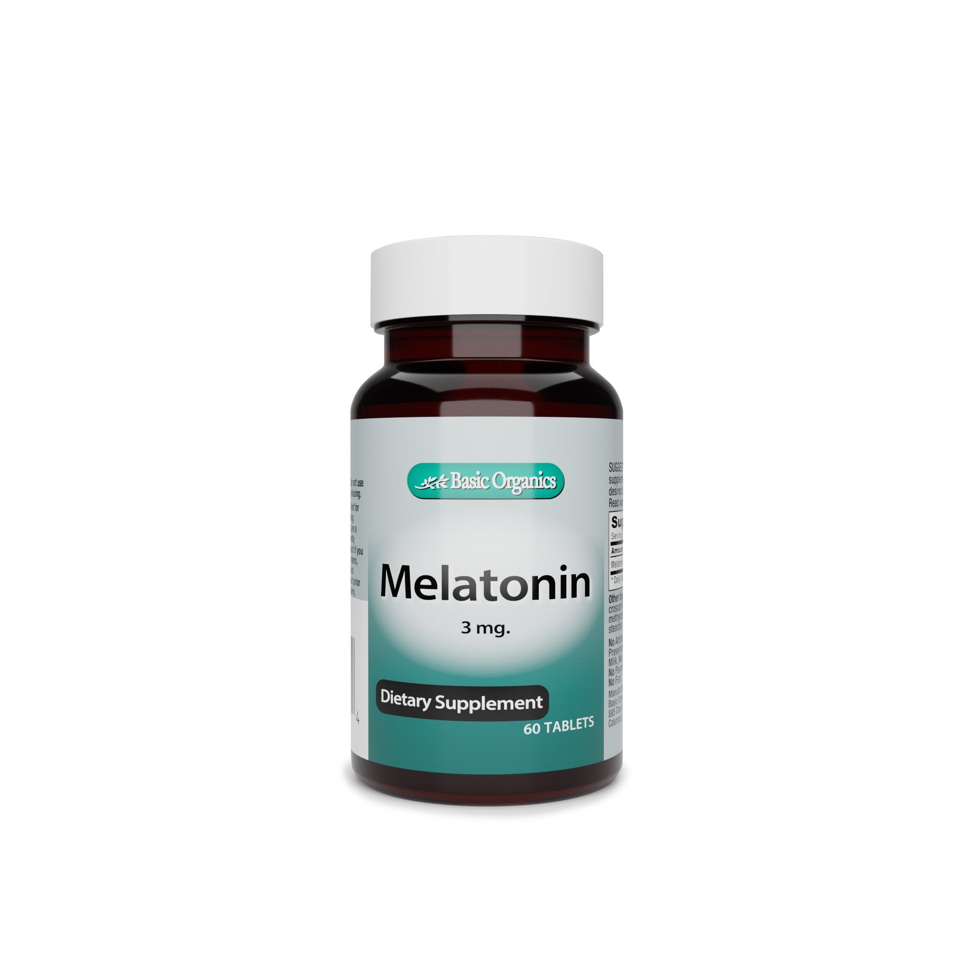 Basic Organics Melatonin Natural Sleep Aid-Natural Sleep Aid Basic Organics 60 per Bottle Tablet 3 mg Strength